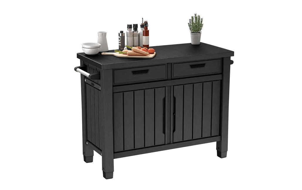 Unity Outdoor Kitchen  BBQ Table and Storage Cabinet - Graphite