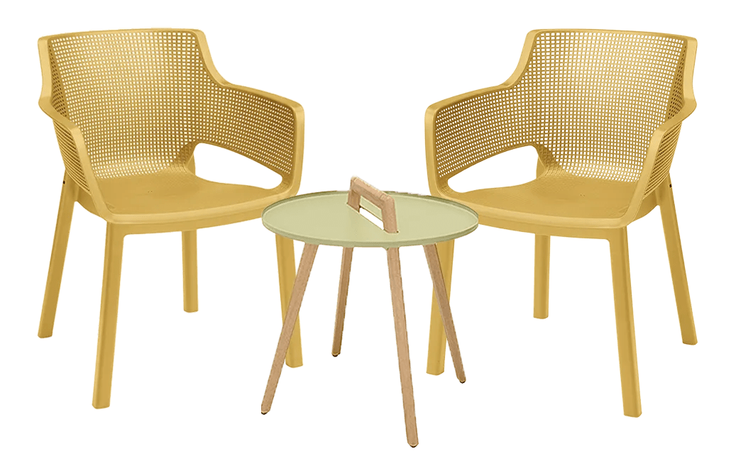 סט אליסה בלקוני - צהוב חרדל