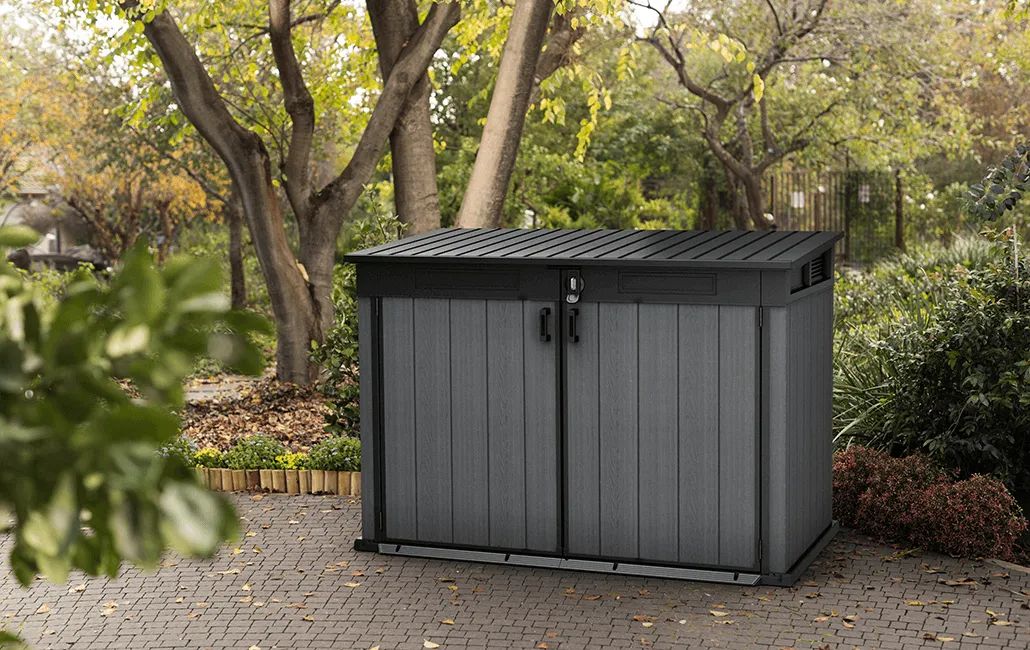 Cobertizo de exterior horizontal Cortina Mega - 190,5x109,3x132,5 cm y 2020L - Gris