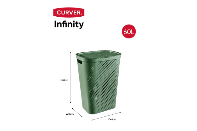 סל כביסה אינפיניטי 60 ליטר - לבן