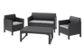 Conjunto de exterior de 4 plazas Chicago con mesa Lyon - Grafito