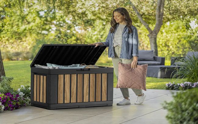 Achetez le coffre de terrasse Signature de 190 litres en chêne – Keter Canada
