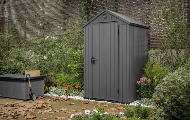Caseta de exterior Darwin 4x4 125,8x116,7x205 cm y 1,5m2 - Gris