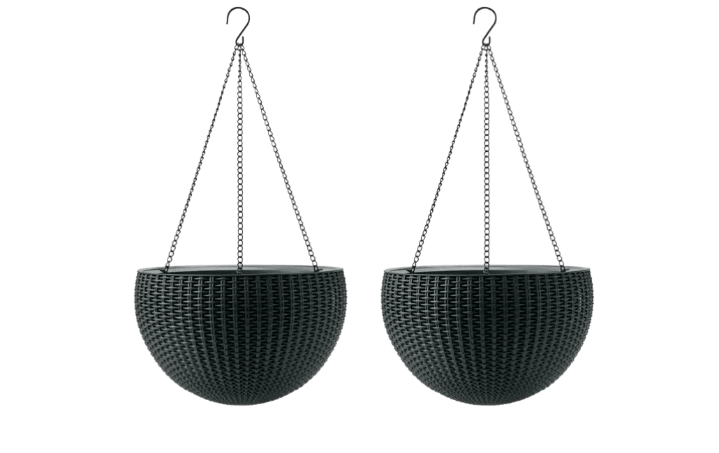 Hanging Sphere Planter Set of 2 - Graphite
