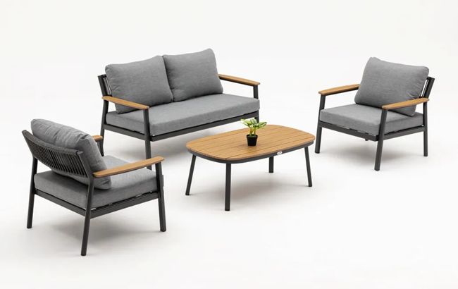 סט מערכת ישיבה פוקט אלומניום - אפור גרפיט