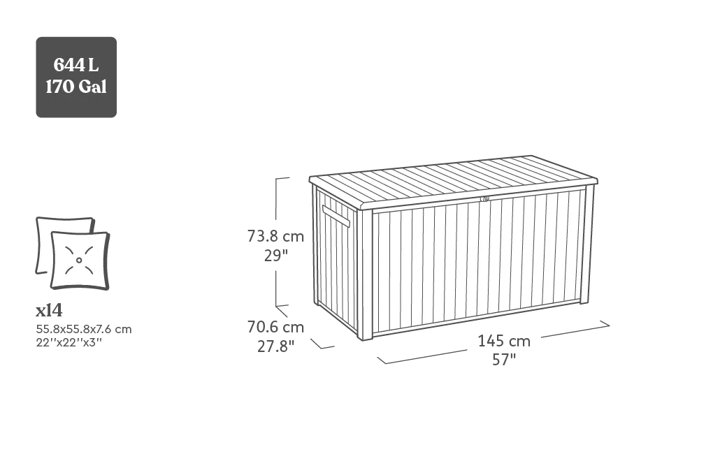 Southwood 643L Aufbewahrungsbox - Graphit