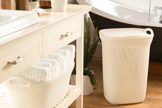 Knit Wasmand 57L - Wit