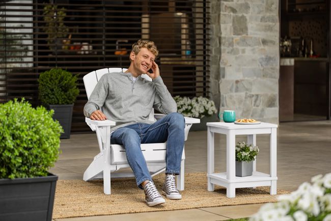 Deluxe Adirondack Two Tier Side Table - White - Keter US