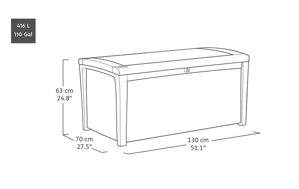Coffre de jardin Borneo 416L - Graphite
