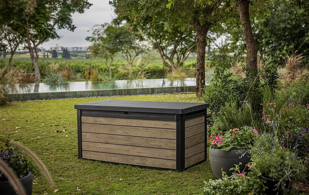 Signature Ashwood Brown 150 Gallon Storage Deck Box - Keter US