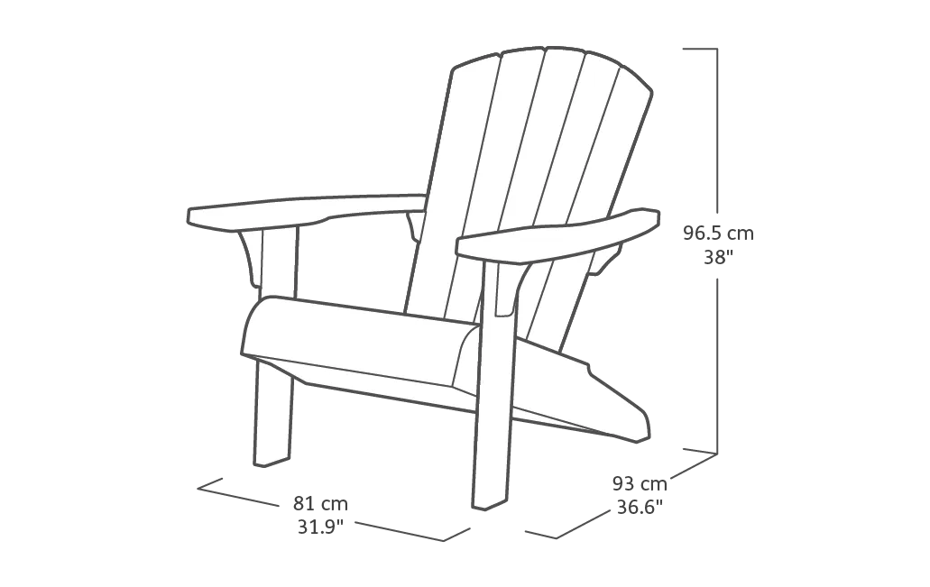 Troy Adirondack Tuinstoelen met Deluxe Bijzettafel - Antraciet