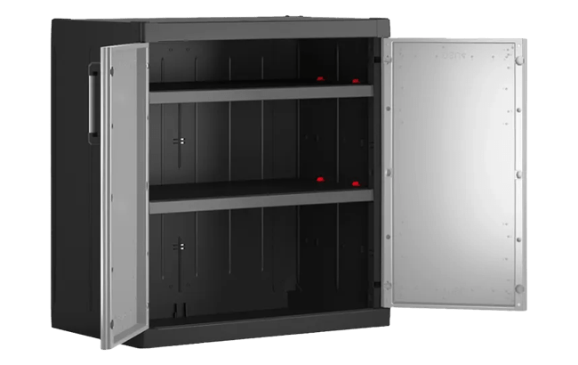 ארון שירות דטרויט XL נמוך  - אפור-שחור thumbnail