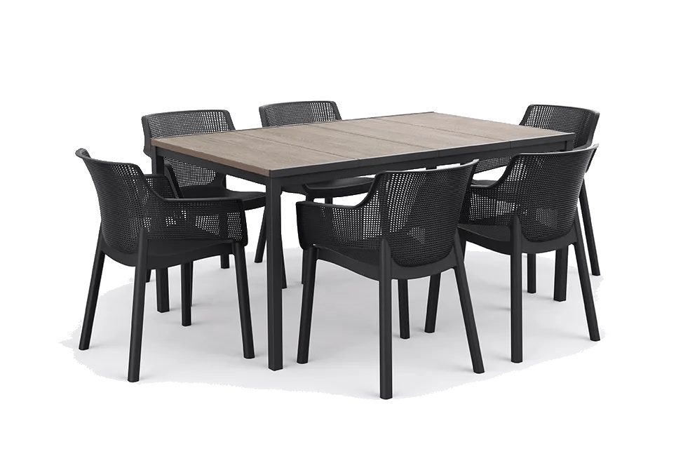 Signature Porto 160cm Table + Elisa Dining Chair, Set of 6 -