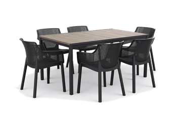 Signature Porto 160cm Table + Elisa Dining Chair, Set of 6 - - Dining Sets