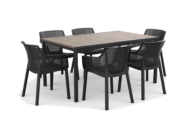 Signature Porto 160cm Table + Elisa Dining Chair, Set of 6 -