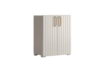 Armario bajo de exterior Groove - 98x45x80cm. - Beige - Armarios de resina bajos