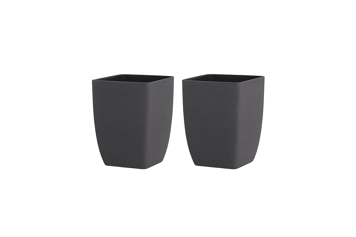 Cotswold Tall Square Planter 33cm Set of 2 - Millstone Grey