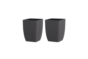 Cotswold Tall Square Planter 33cm Set of 2 - Millstone Grey - Planters