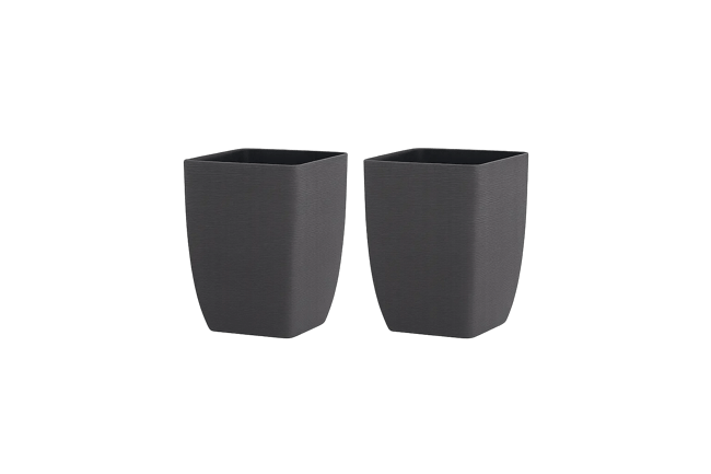 Cotswold Tall Square Planter 33cm Set of 2 - Millstone Grey