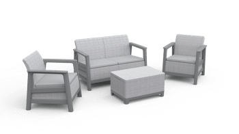 Conjunto de exterior de 4 plazas Scandi con mesa de almacenamiento -  - Muebles de Jardín