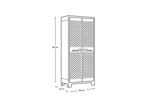 Armario alto de exterior Moby - 182x44x80 cm. - 