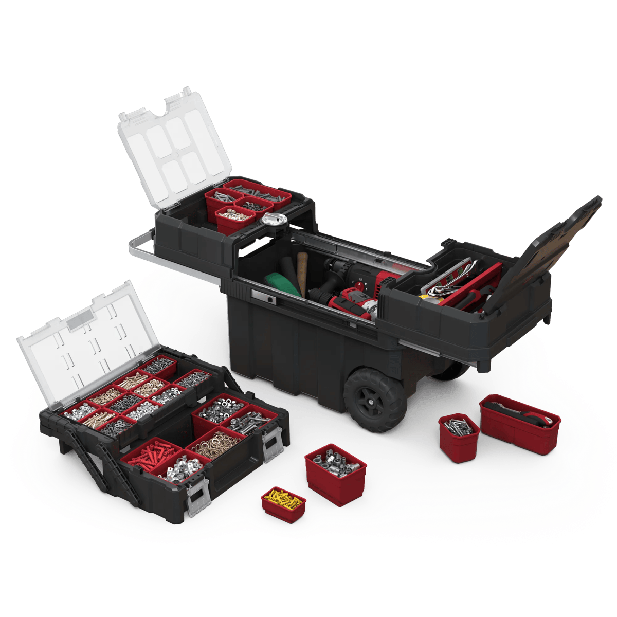 Masterloader Rolling Tool Box with Cantilever Organizer - Keter US