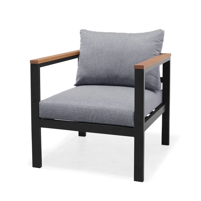 מערכת ישיבה באונטי - אלומיניום בשילוב עץ - שחור