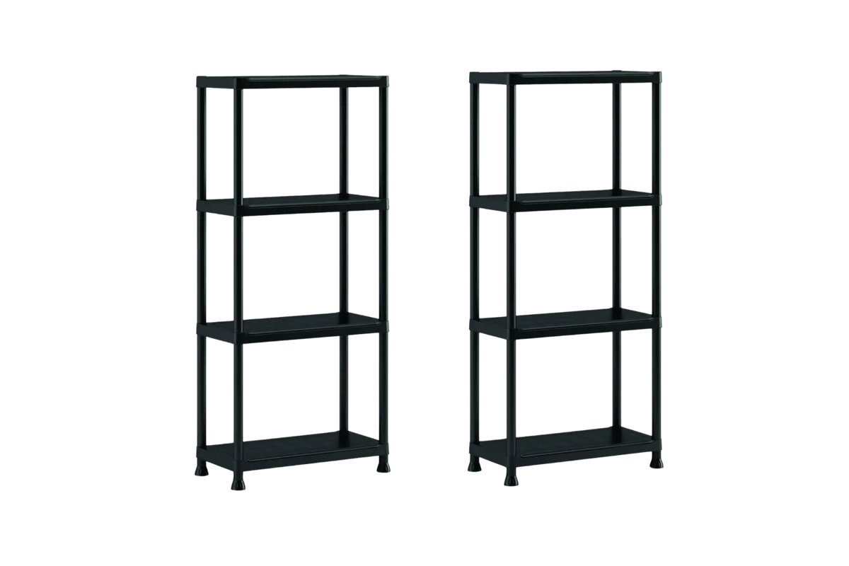 Plus Opbergrekken - 4 planken - 2 stuks - Zwart