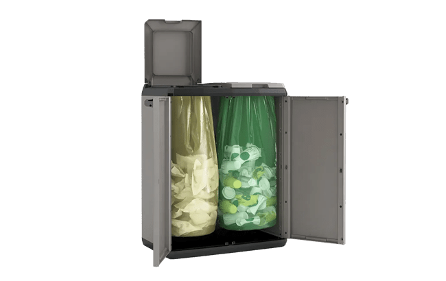Armoire de tri 2 bacs de tri Basic Split - 68x39xH99 cm - 