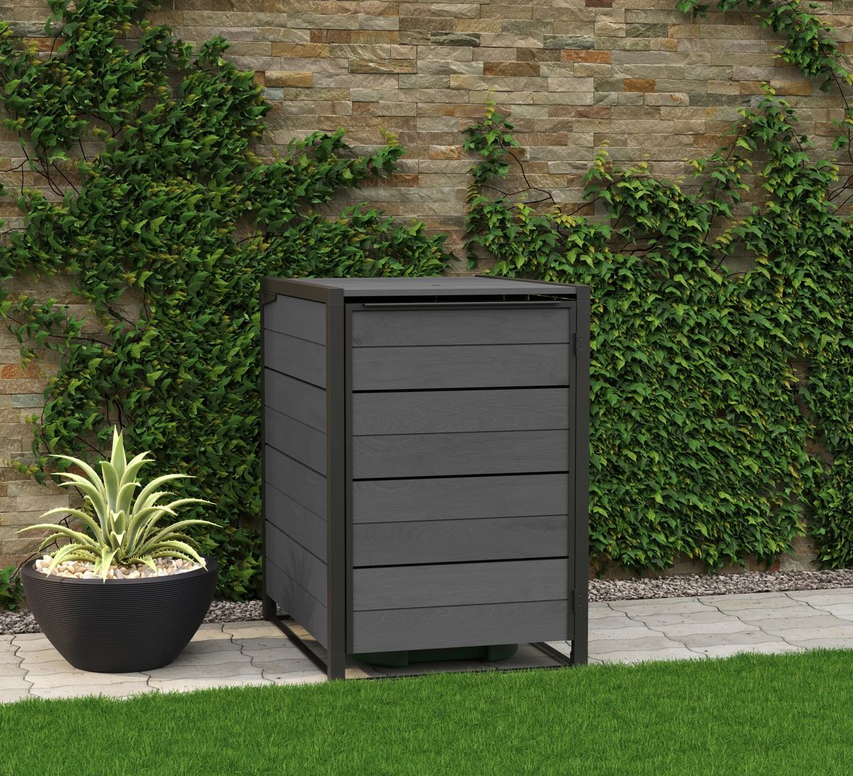 Contenedor de cubos Signature - 112,4 x 87,1 x 125,9 cm y 360L - Gris