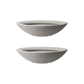Varese Low Bowl Planter 60cm Set of 2 - Alpine Grey - Planters
