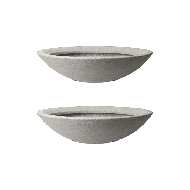 Varese Low Bowl Planter 60cm Set of 2 - Alpine Grey