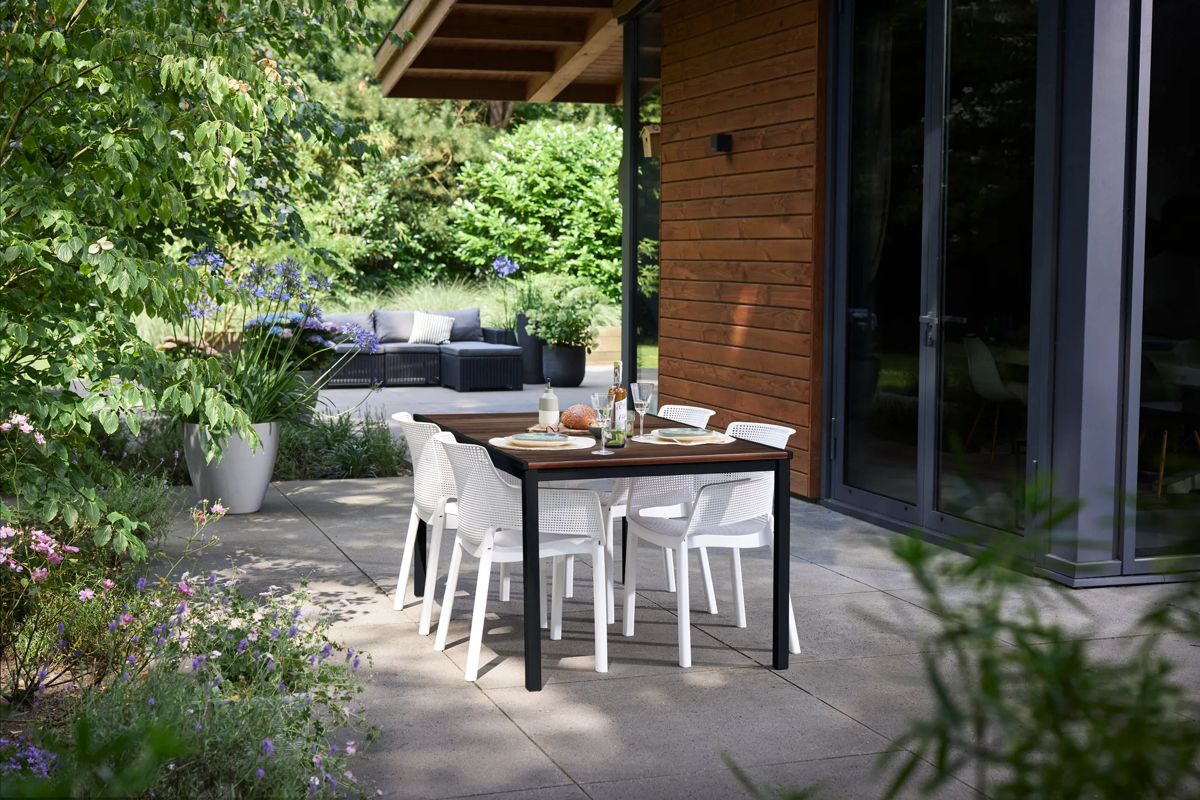 Table Porto 156cm 6 places - Marron Aspect Noyer