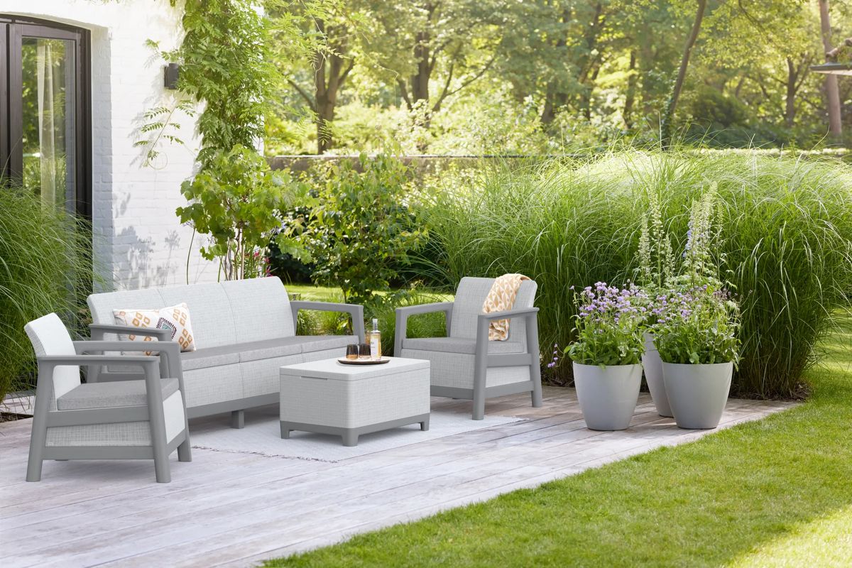 Scandi Linea 5 Seater Lounge Set with Storage Table