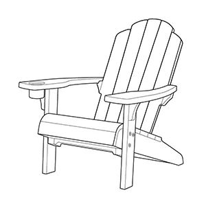 Kiawah Black Outdoor Adirondack Chair - Keter US