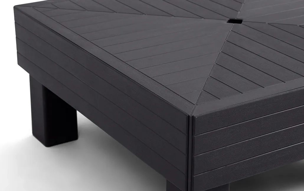 Mesa auxiliar de exterior Elements 65x65x29 cm - Negro