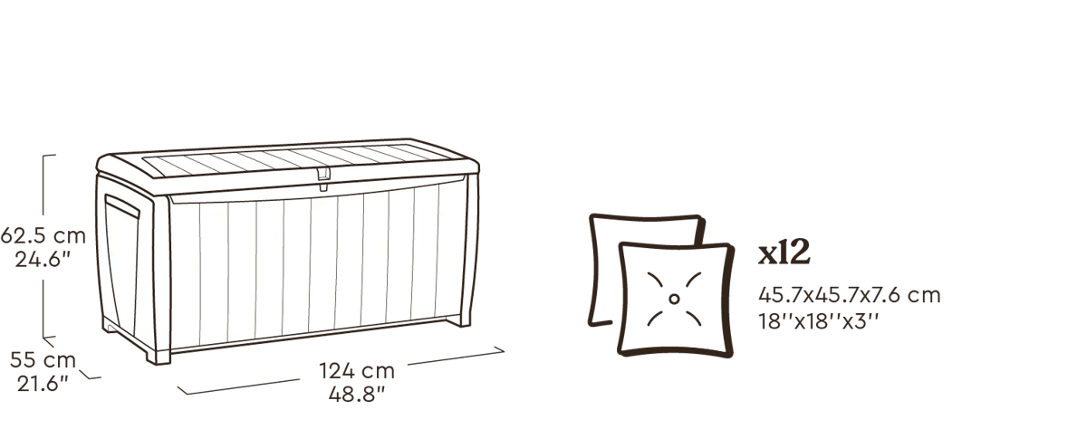 Novel Brown 90 Gallon Storage Deck Box - Keter US
