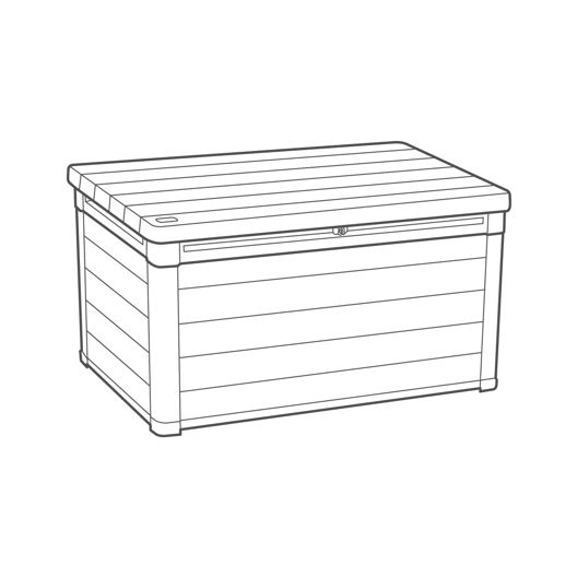 Arcón de exterior Cortina 123x62x71 cm y 380 L
 - Marrón madera