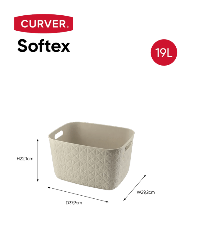 סלסלה סופטקס 19 ליטר - קרם