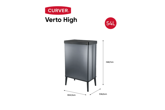 פח ורטו גבוה 54 ליטר - כחול פנינה