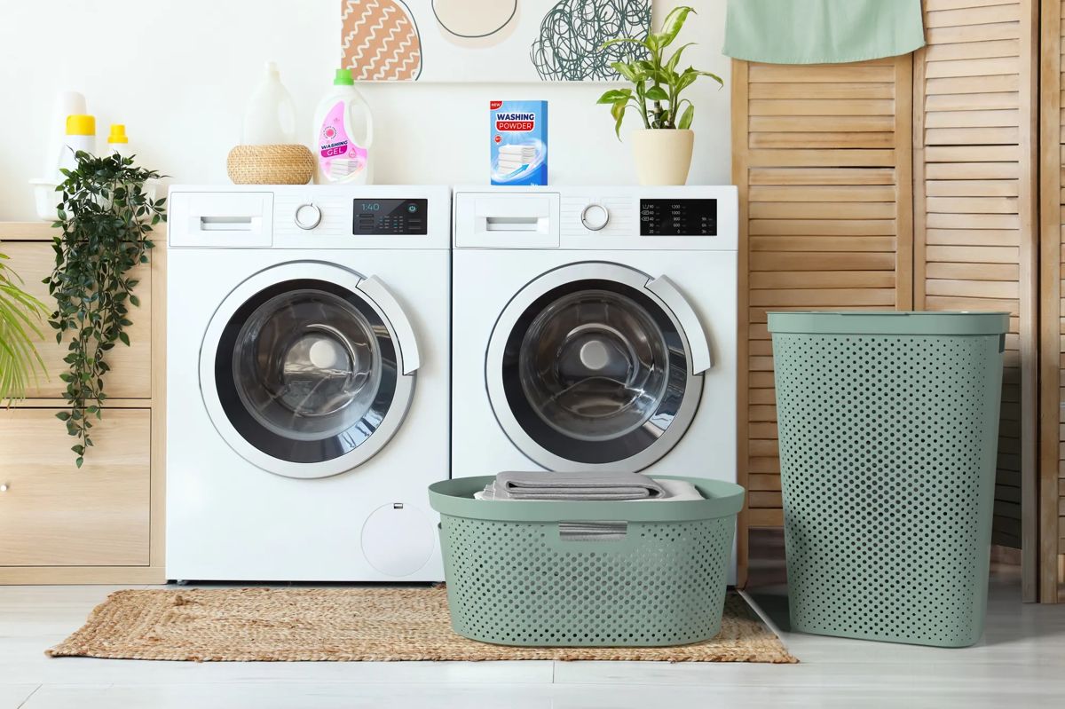 Infinity Dots Wasmand 60L - Groen
