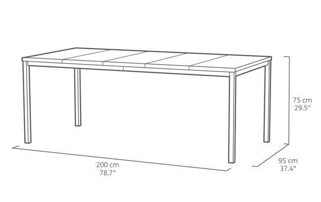 Signature Porto Tafel - 95x200x75cm - Ashwood