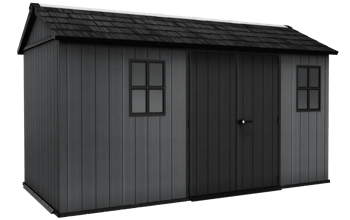 מחסן גינה ניוטון פלוס - 13x7.5 רחב - אפור - מחסנים לגינה- דמוי עץ