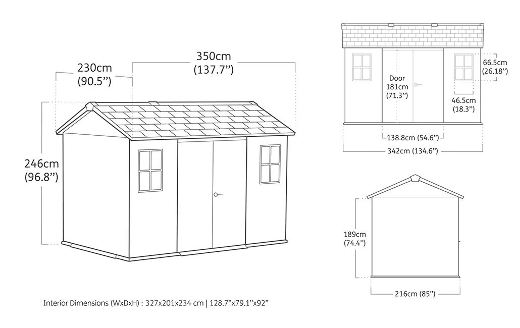Caseta de exterior Newton Plus 7511 - 230x350x246 cm y 7,2 m2