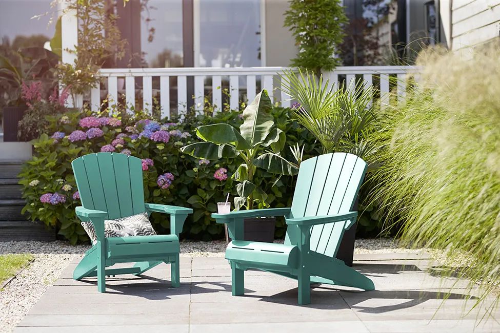 Lot de 2 fauteuils Adirondack Troy - Turquoise