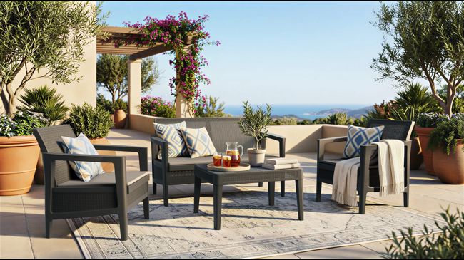 Atlas Linea 4 Seater Lounge Set - Graphite