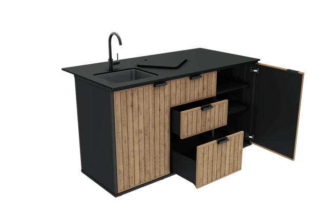 Compact Outdoor Kitchen - 72,1x167,9x94 cm  - Venetian Grijs